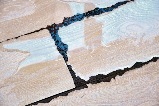 Water on floor from slab leak.